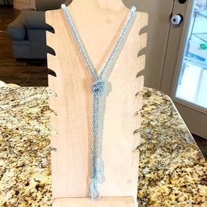 Baby Blue Glass Bead Necklace